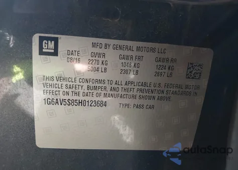 2017 Cadillac Cts V-Sport Premium Luxury из США, поврежденный, VIN 1G6AV5S85H0123684